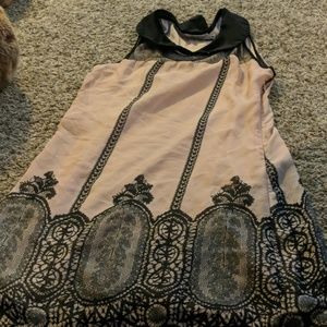 Pink and black dress